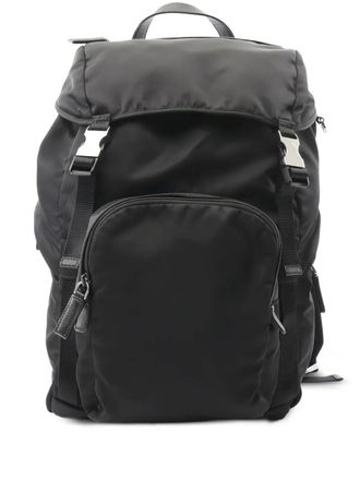 Prada saffiano leather tessuto montag backpack - men - Nylon/Saffiano Leather - One Size - Black