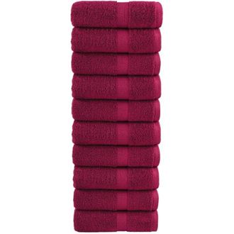 vidaXL Toallas De Ba&ntilde;o Premium Solund, 10 Unidades, Burdeos, 30 X 30 Cm, 600 G/m&sup2; Vidaxl