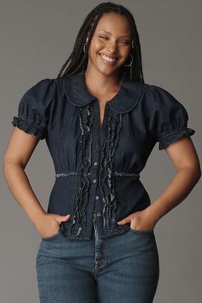 Pilcro Keira Denim Waisted Blouse