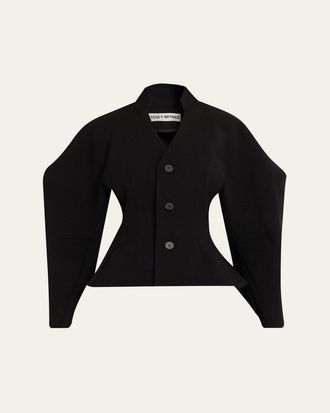 Issey Miyake Single-Breasted Sculpted Arms Jacket