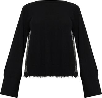 Blumarine Top con Dettagli in Pizzo - - Knitwear - Donna - Nero - XS