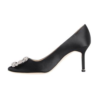 Manolo Blahnik Dames, Schoenen, Zwart, Maat: 41 EU Zijde