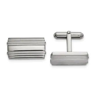 Diamond2Deal Stainless Steel Polished Cufflinks