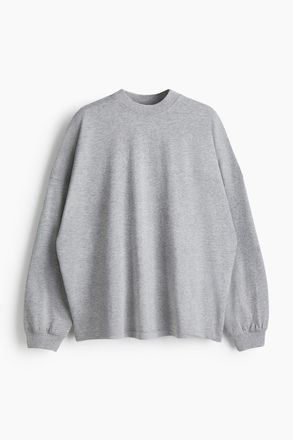 H&M Shirt mit Rundausschnitt - Graumeliert