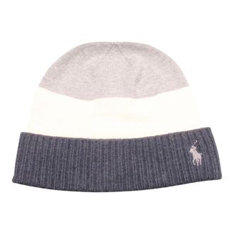 Polo Ralph Lauren Signature Stripe Beanie in Grey/Cream/Blue Men One Size - OS