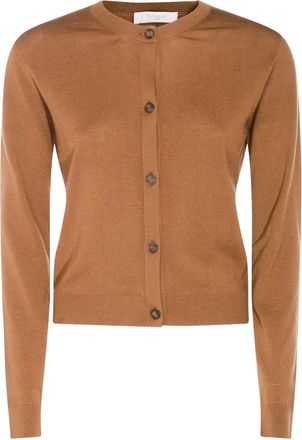 Zanone Cardigan in maglia fine con bottoni - Marrone
