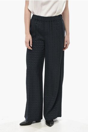 Kenzo Jacquard Palazzo Pants with Elastic Waist size 40
