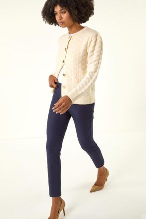 Roman 3/4 Length Stretch Elastic Waist Trouser