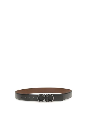Ferragamo Mens Reversible Leather Belt Blue Patterned Navy Calf Bos Taurus E Braces