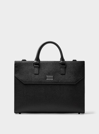 Emporio Armani Mens Signature strap leather case bag