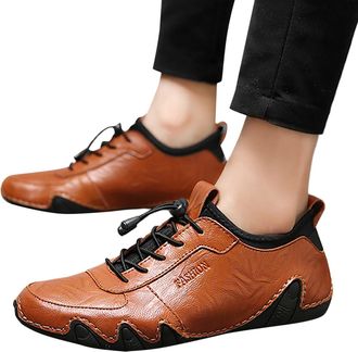 Generic Men Fashion Walking Sneakers Non Slip Work Shoes Comfortable Casual Athletic Tennis Shoes (Brown, 6.5)-3