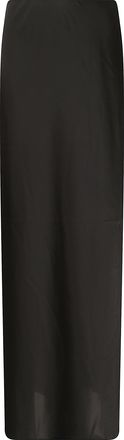 Ralph Lauren Black Recycled Polyester Satin Maxi Skirt