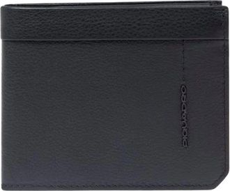Piquadro Portemonnee met muntvak - Heren - Portefeuilles - Zwart - ONE Size - Leer - Accessoires