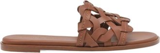 Gianvito Rossi Amalfi woven leather sandals - women - Calf Leather/Calf Leather/Calf Leather - 39 - Brown