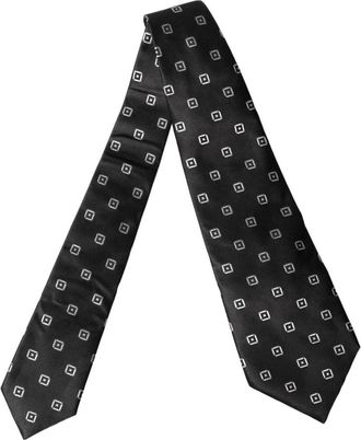 Dolce & Gabbana Geometric Silk Necktie - Heren - Stropdassen - Grijs - ONE Size - Accessoires