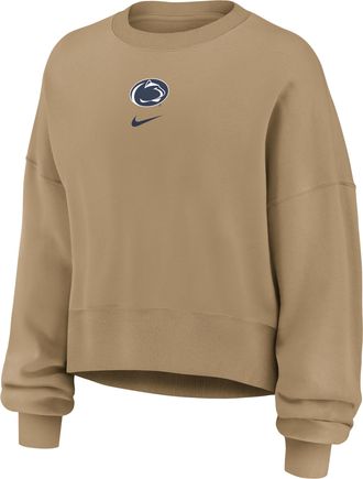 Nike Penn State Phoenix 2-Hit Nike Womens College Pullover Crew in Brown | 01D72FEPSN-ZEE