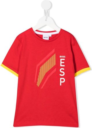 BOSS Kidswear Spain logo-print T-shirt - kids - pure cotton - 4 - Red