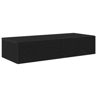 vidaXL Vidaxl - Estante De Pared Con Cajones De Madera Contrachapada Negro