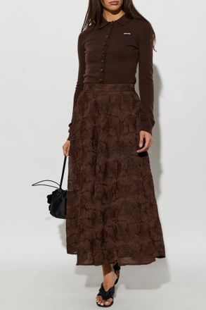 Rotate Floral Skirt, Womens, Brown