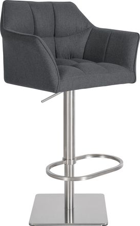 Clp Clp - Taburete De Bar Damaso Funda De Fieltro Gris Acero Inoxidable