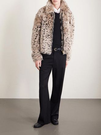 Amiri Leather-Trimmed Plush Jacket
