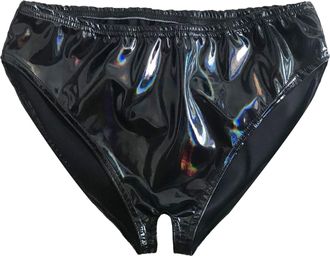 Generic Womens Crotchless Wet Look Underwear Lingerie Sexy Tummy Control Panties Butt Lifting High Rise Breathable Thongs Briefs Eversoft Bikini Panties