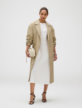 Calvin Klein Womens Matte Satin Midi Sheath Dress - White - XS