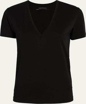 Another Tomorrow Cotton V-Neck Tee