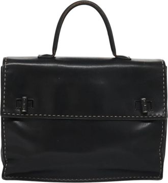 Celine Macadam Black Leather Handbag (Pre-Owned)