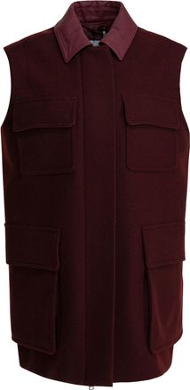 Max Mara Sleeveless Jacket In Wool And Alpaca Jackets And Coats Rosso-Donna