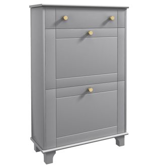OEM Mueble Zapatero Estrecho Con 2 Puertas Abatibles Y 1 Caj&oacute;n Para 8 Pares De Zapatos 60x23,5x98,5 Cm Gris