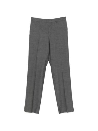 Moschino Silk-Nylon Blend Straight-Leg Trousers with Subtle Crease