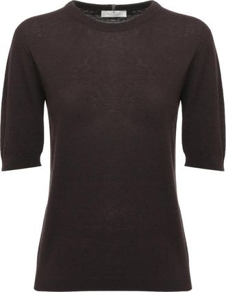 PANICALE Trui met ronde hals van kasjmier - Dames - Ronde hals truien - Bruin - XS - Kasjmier - Truien & Vesten