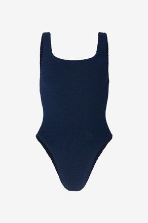 Hunza G Einteiliger Badeanzug aus Seersucker Square Neck Swim