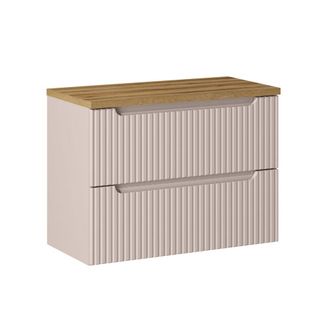 Petits Meubles Mueble bajo lavabo 80cm 2 cajones paneles de melamina y mdf cachemira