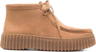 Clarks Torhill Moss lace-up leather boots - women - Calf Suede/Calf Leather/Fabric/Rubber - 4.5 - Brown