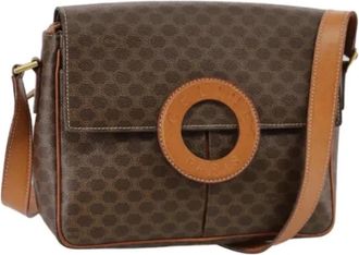 Celine Pre-owned Vintage Macadam Canvas Schoudertas - Dames - Vintage Schoudertas - Bruin - ONE Size - Leer - Vintage