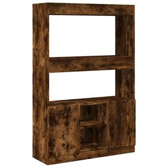 Berkfield Home Highboard&not;Smoked Oak 92x33x140 cm Engineered Wood in Brown | Size: 92 x 33 x 140 cm