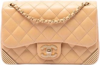 Chanel Pre-owned Vintage Quilted Shoulder Bag - Dames - Vintage Schoudertas - Beige - ONE Size - Leer - Vintage