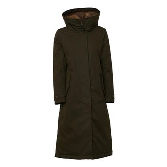 Woolrich Parka lunga in cotone con imbottitura in piuma - - Coats - Donna - Verde - L