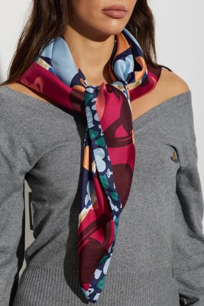 Vivienne Westwood Silk Scarf, Unisex, Navy Blue