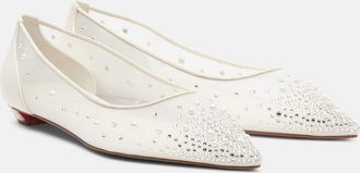 Christian Louboutin Miss Z Degrastrassina Perla mesh flats