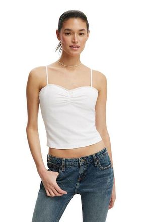 Cotton On Womens Bow Cotton Cami in White at Nordstrom, Size 10