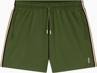 HUGO BOSS Mens Boss Black ICONIC SWIM SHORTS OPEN GREEN - Size: 36/32