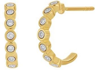 Carriere Jewelry Bezel Set Diamond Hoop Earrings - 0.04ct. in 14K Yellow Gold at Nordstrom Rack