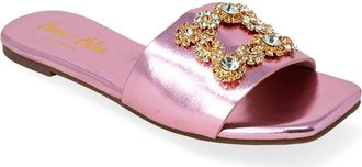Chase + Chloe by Intouch Footwear Eve Embellished Slide Sandal in Pink Metallic at Nordstrom Rack, Size 6.5