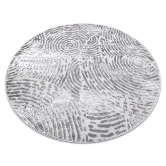 RugsX Rugsx - Alfombra Mefe Moderna Circulo 8725 C&iacute;rculos Huella Dactilar - Structural Dos Niveles De Vell&oacute;n Gris Grey Circulo 160 Cm