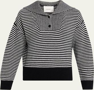 Lisa Yang Ranelle Striped Cashmere Sailor Sweater