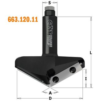 CMT 663.120.11 Fresa Cuch. Revers. En V 120&deg; Z2 S=20 D=87,5x24x95 Rh