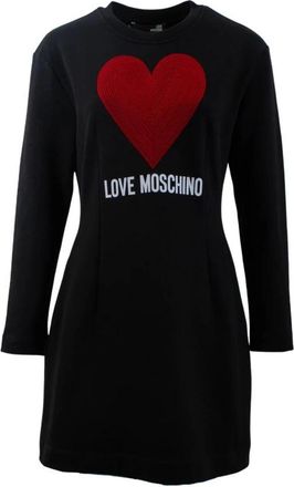 Love Moschino Gebreide Ballonjurk - Dames - Kleedjes - Zwart - S - Pailletten - Kleedjes